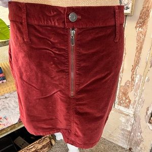 Madewell rust velvet skirt size 31